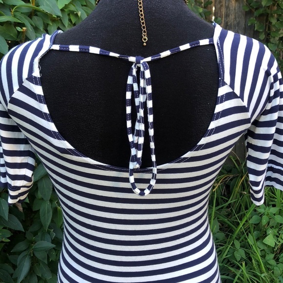 H&M white&navy blue dress - Picture 4 of 8